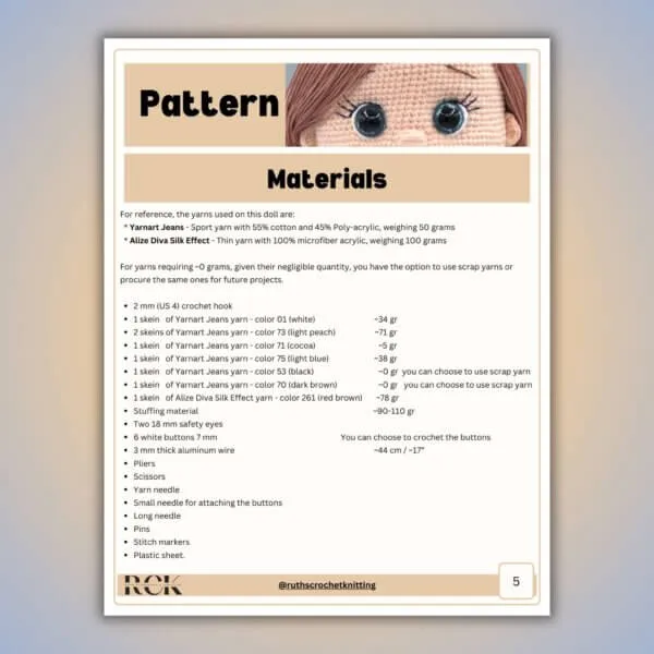 Crochet Doll Pattern PDF - Sweet Ami - English & Spanish - Image 5