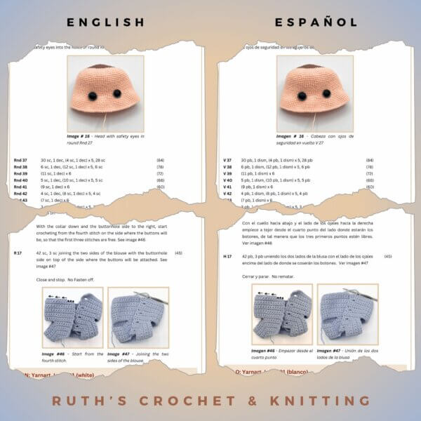 Crochet Doll Pattern PDF - Sweet Ami - English & Spanish - Image 6