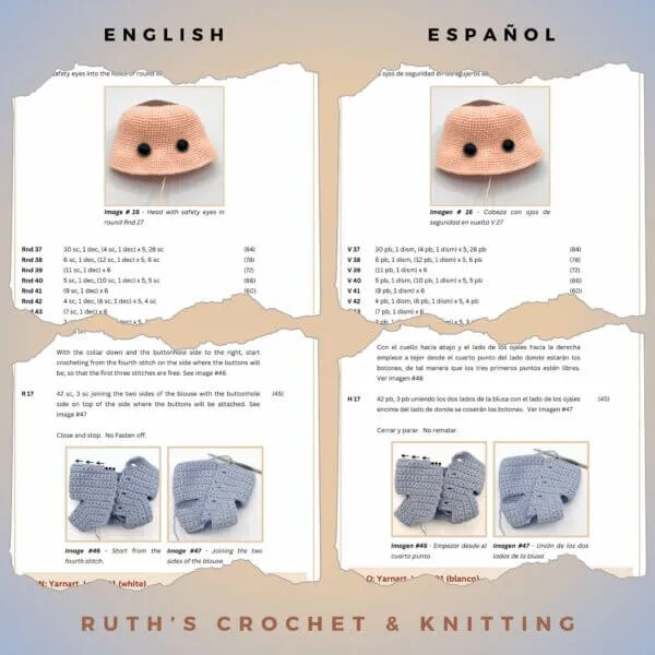 Crochet Doll Pattern PDF - Sweet Ami - English & Spanish - Image 6