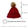 Faux Fur Pom Beanie with Braid - Image 2