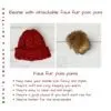 Faux Fur Pom Beanie with Braid - Image 3