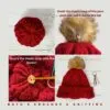 Faux Fur Pom Beanie with Braid - Image 5