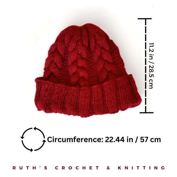 Gorro de Invierno Trenzado Hecho a Mano - Imagen 2