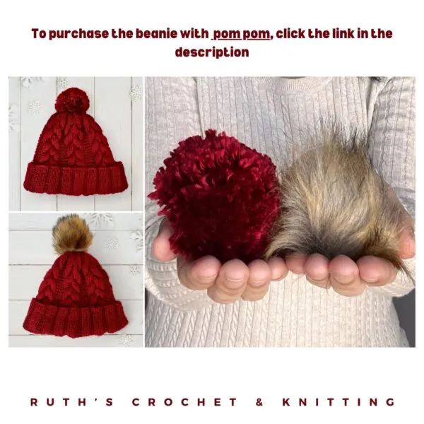 Gorro de Invierno Trenzado Hecho a Mano - Imagen 6
