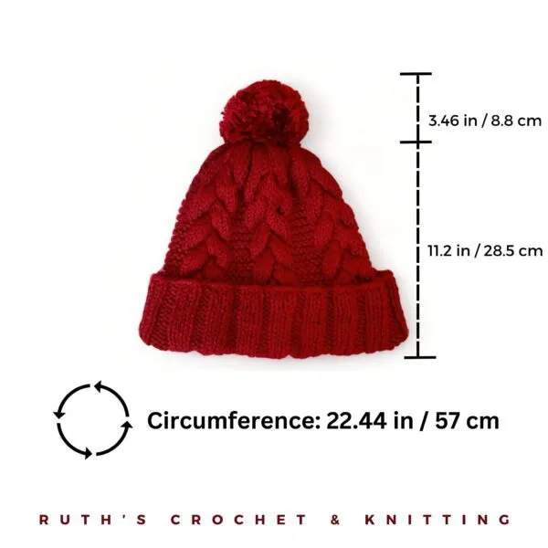 Gorro con pompón de hilo, trenzado - Imagen 2