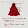 Gorro con pompón de hilo, trenzado - Imagen 6