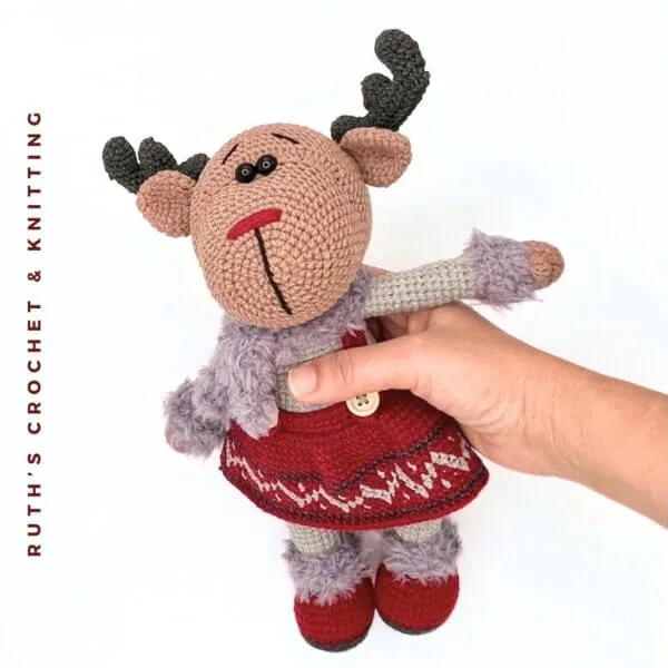 Handmade Christmas Reindeer Girl Amigurumi - Image 3