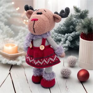 Handmade Christmas Reindeer Girl Amigurumi