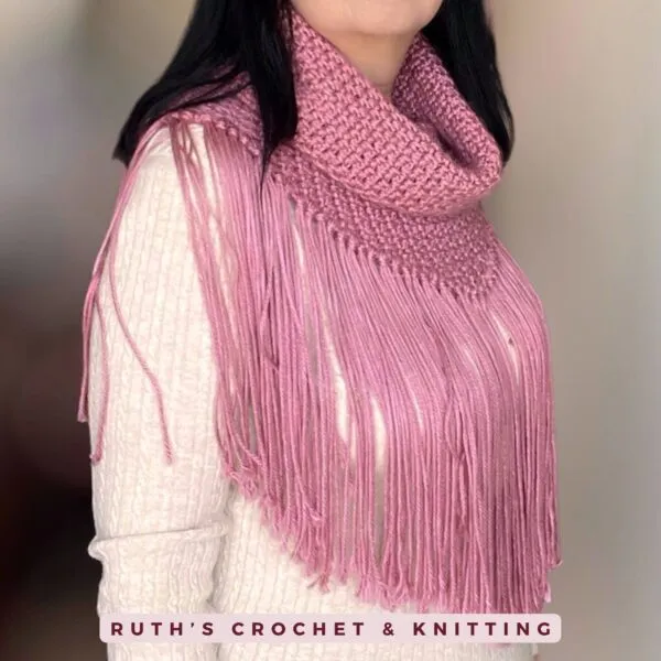 Cuello Bufanda con Flecos Boho de Crochet para Mujer - Imagen 2