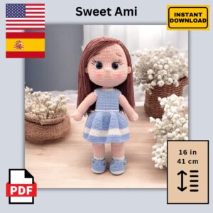 Patrón Muñeca Crochet PDF - Dulce Ami - Inglés y Español
