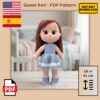Amigurumi Crochet Doll Pattern PDF – DIY Soft Stuffed Girl Doll Tutorial (English & Spanish) – Intermediate Crochet Pattern