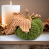 Calabaza Otoñal Verde Hecha a Mano para Mesa