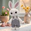 Conejo de Pascua Rosado de Crochet con Overoles | Albi