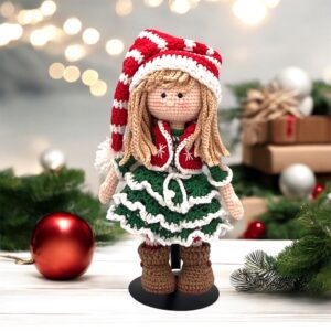 Handmade Christmas Elf Amigurumi Doll - Jovey