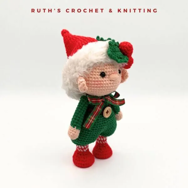 Handmade Christmas Gnome Boy Amigurumi Doll - Image 4