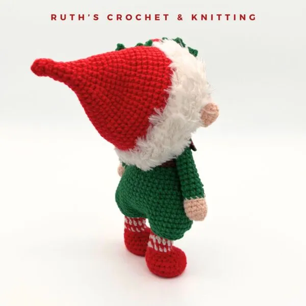 Handmade Christmas Gnome Boy Amigurumi Doll - Image 6