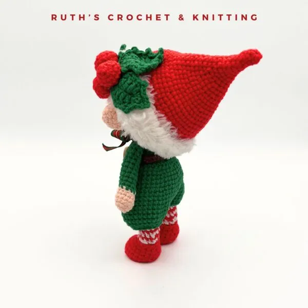 Handmade Christmas Gnome Boy Amigurumi Doll - Image 8
