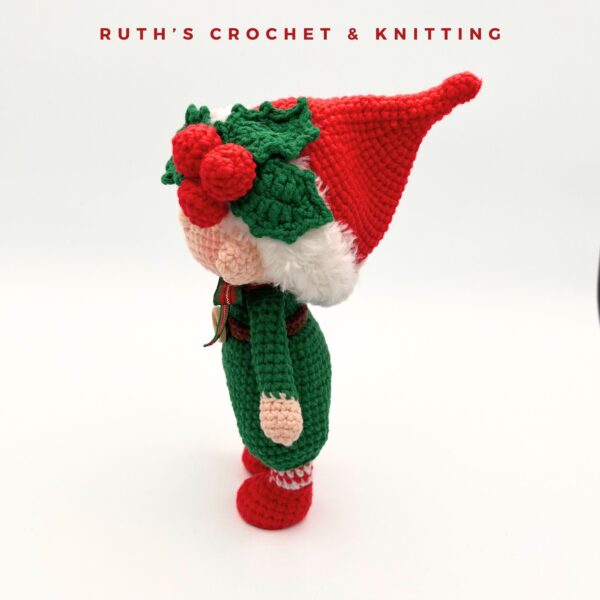 Handmade Christmas Gnome Boy Amigurumi Doll - Image 9