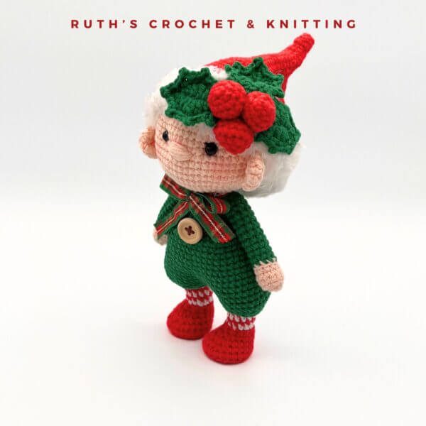 Handmade Christmas Gnome Boy Amigurumi Doll - Image 10