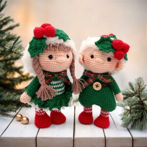 Juego de Gnomos Navideños a Crochet – Muñecos Niño y Niña