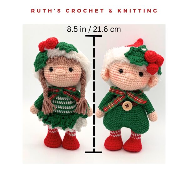 Crochet Christmas Gnome Set – Boy and Girl Dolls - Image 2