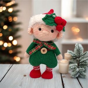 Amigurumi Niño Gnomo Navideño Hecho a Mano