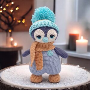 Pingüino de Peluche Crochet Hecho a Mano