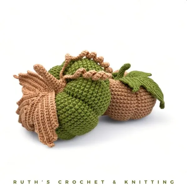 Crocheted Green & Beige Pumpkins Décor Set - Image 8