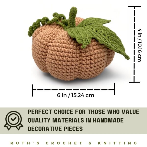 Calabaza Otoñal Beige Hecha a Mano para Mesa - Imagen 2
