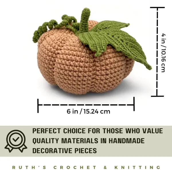 Calabaza Otoñal Beige Hecha a Mano para Mesa - Imagen 2