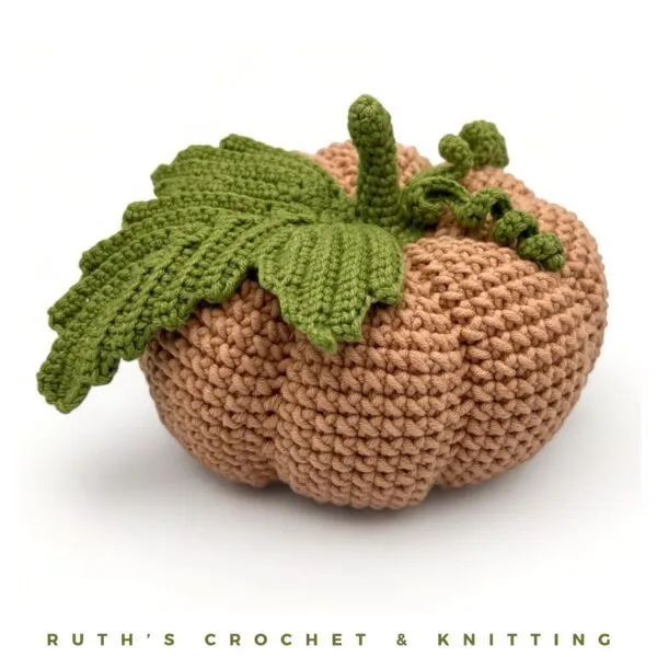 Calabaza Otoñal Beige Hecha a Mano para Mesa - Imagen 7