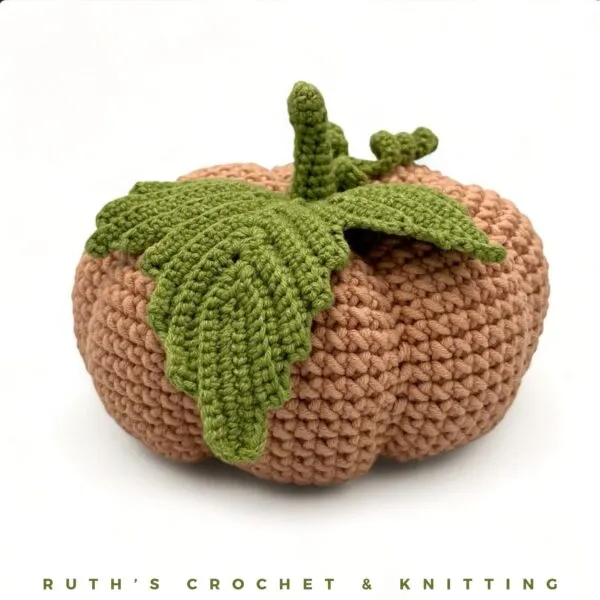 Calabaza Otoñal Beige Hecha a Mano para Mesa - Imagen 8