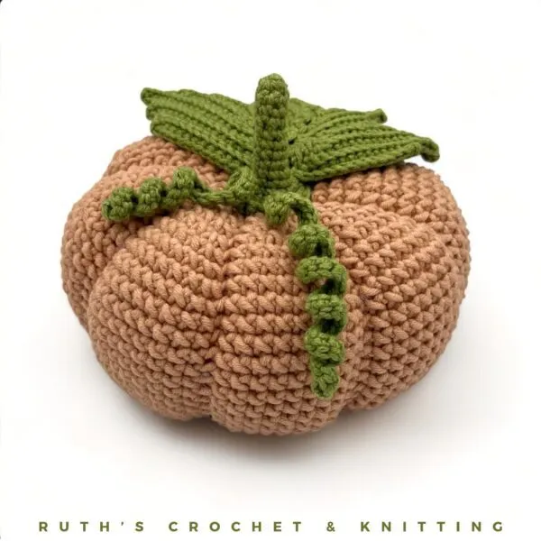 Calabaza Otoñal Beige Hecha a Mano para Mesa - Imagen 9
