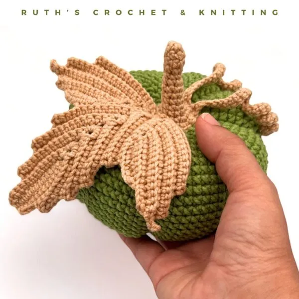 Calabaza Otoñal Verde Hecha a Mano para Mesa - Imagen 3