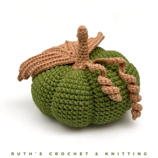Calabaza Otoñal Verde Hecha a Mano para Mesa - Imagen 6