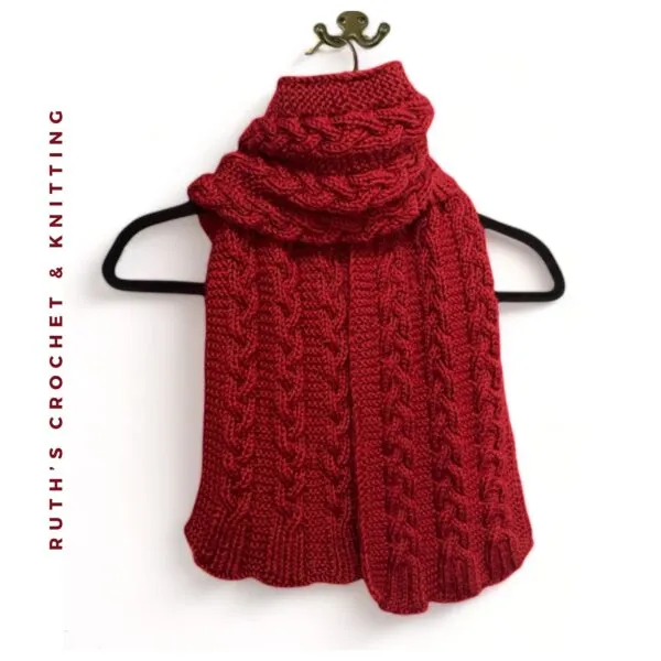 Knitted Scarf with  Braids - Image 10