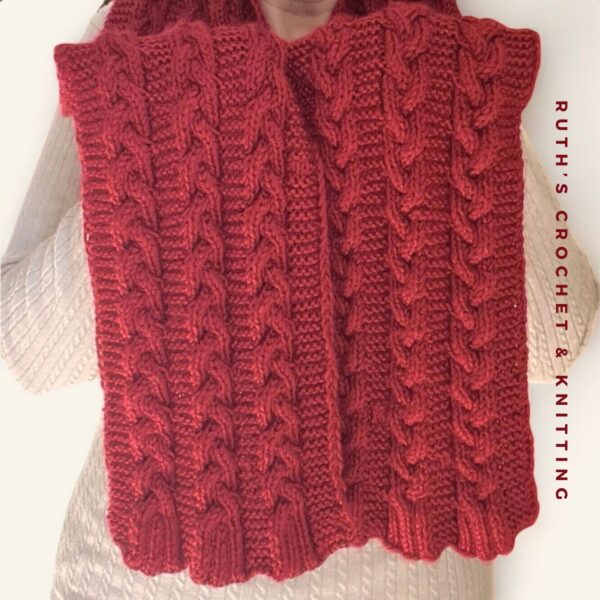 Knitted Scarf with Braids - Image 5