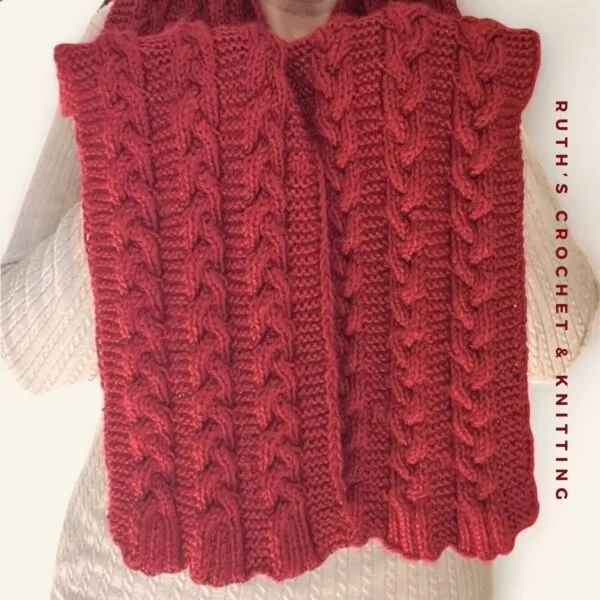 Knitted Scarf with  Braids - Image 5