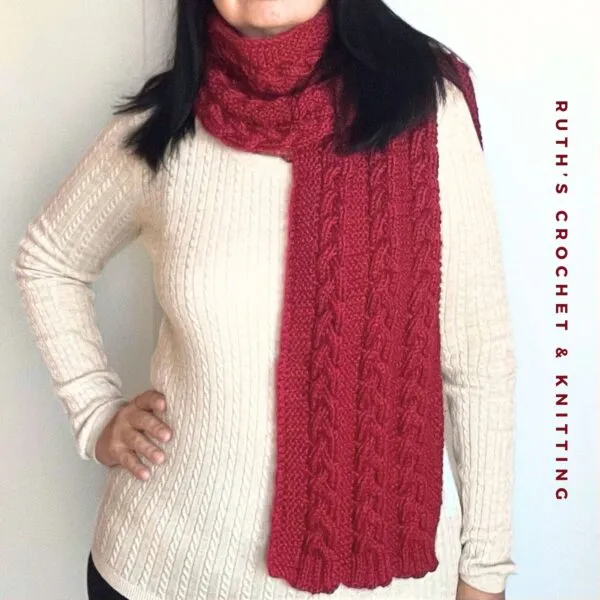 Knitted Scarf with  Braids - Image 3