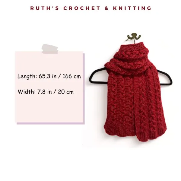 Knitted Scarf with  Braids - Image 9