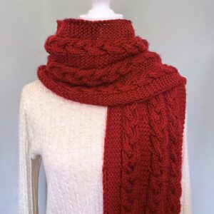 Knitted Scarf with Braids