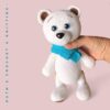 Oso Blanco Tejido a Crochet – Regalo para Baby Shower, Peluche de Guardería, Recuerdo de Primer Cumpleaños – Juguete Amigurumi Ecológico - Imagen 3