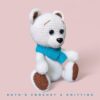 Oso Blanco Tejido a Crochet – Regalo para Baby Shower, Peluche de Guardería, Recuerdo de Primer Cumpleaños – Juguete Amigurumi Ecológico - Imagen 5