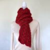 Hand-Knitted Braided Winter Scarf in Autumn Red – Cozy & Unisex - Image 3