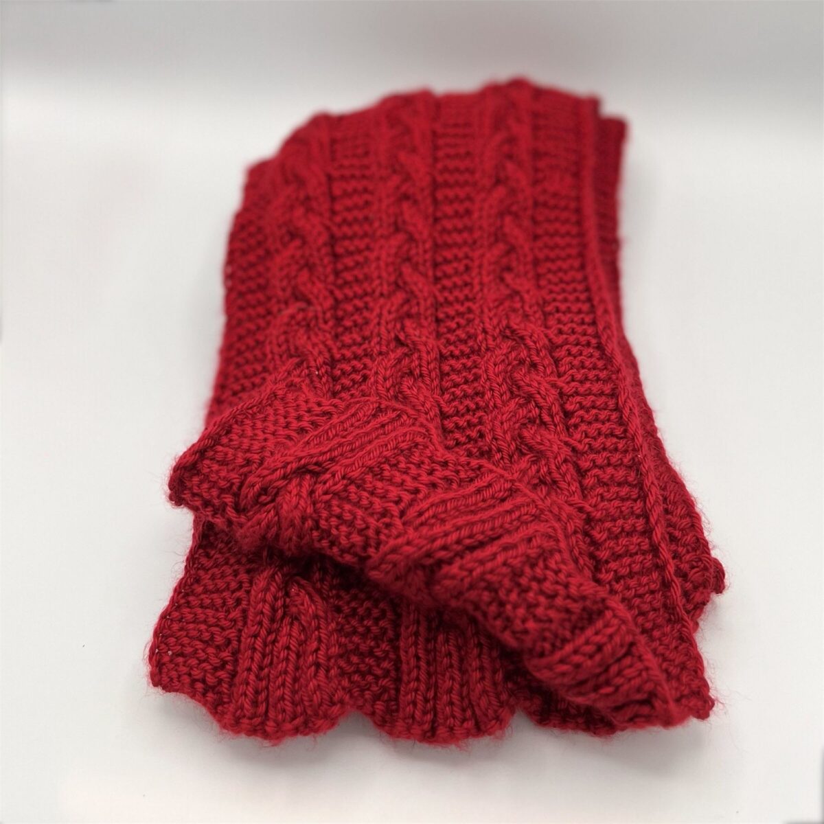Cable Knit Braided Winter Scarf – Off White or Autumn Red – 8 x 63 in / 20 x 160 cm – Acrylic – Unisex Handmade Neck Wrap - Image 15