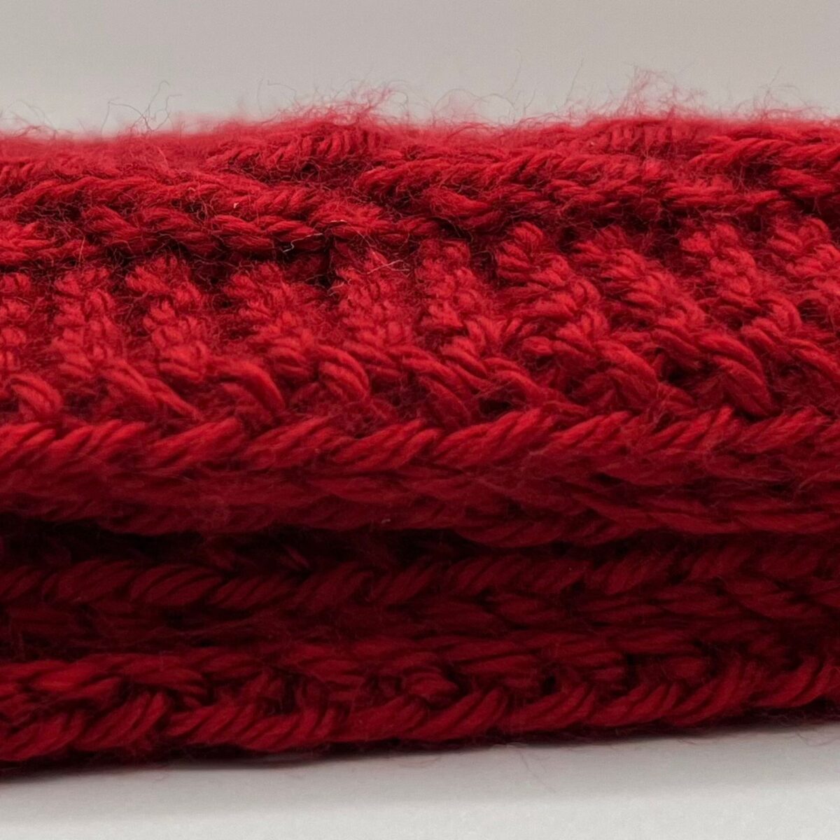 Cable Knit Braided Winter Scarf – Off White or Autumn Red – 8 x 63 in / 20 x 160 cm – Acrylic – Unisex Handmade Neck Wrap - Image 10