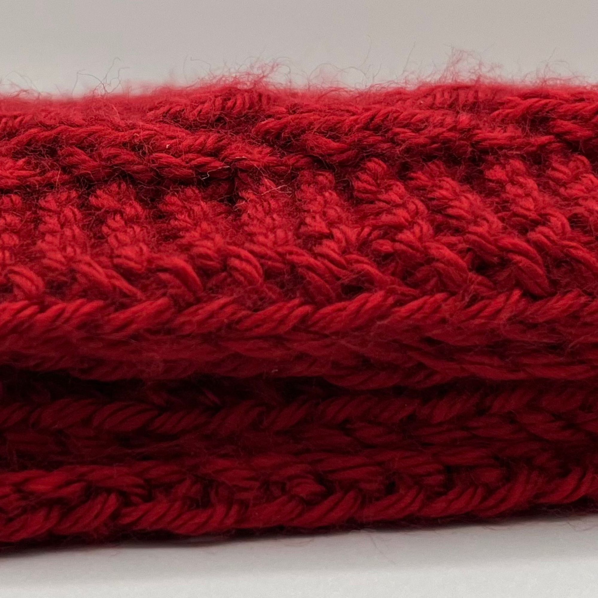 Bufanda Trenzada Tejida de Invierno – Blanco Crema o Rojo Otoñal – 20 x 160 cm / 8 x 63 in – Acrílico – Bufanda artesanal para mujer y hombre - Imagen 10