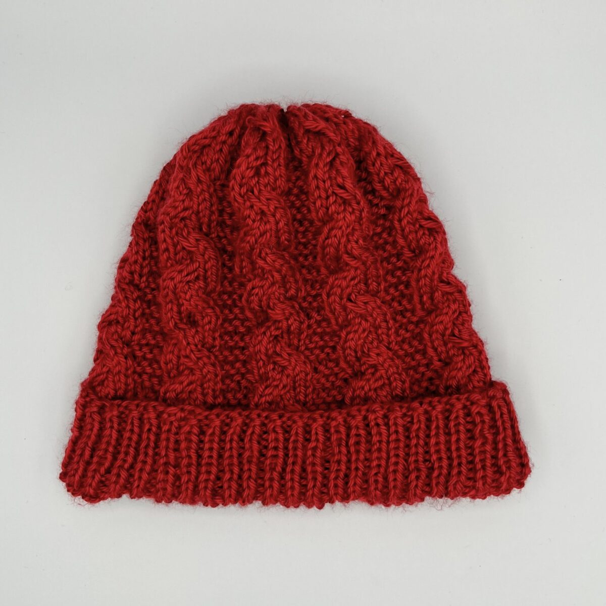 Cable Knit Braided Winter Beanie – Off White or Autumn Red – One Size – Acrylic – Unisex Handmade Knit Hat - Image 13