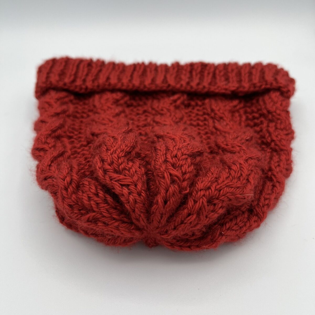 Cable Knit Braided Winter Beanie – Off White or Autumn Red – One Size – Acrylic – Unisex Handmade Knit Hat - Image 12