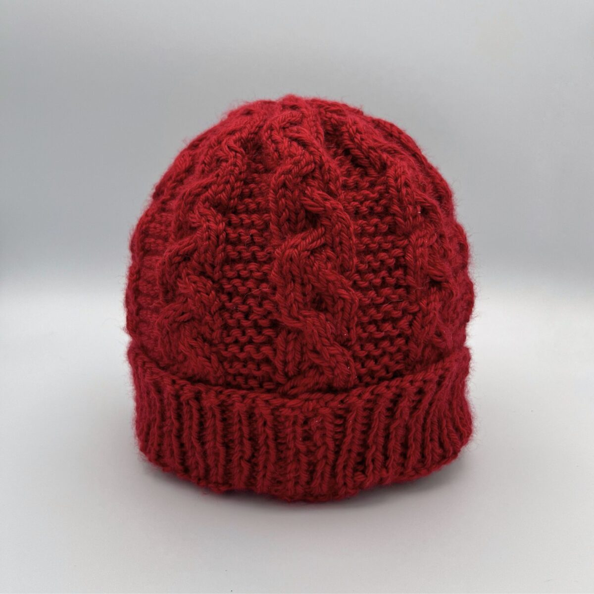 Cable Knit Braided Winter Beanie – Off White or Autumn Red – One Size – Acrylic – Unisex Handmade Knit Hat - Image 10